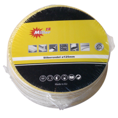 Miller velcro sliberondel 125mm (50stk ) 8H K80